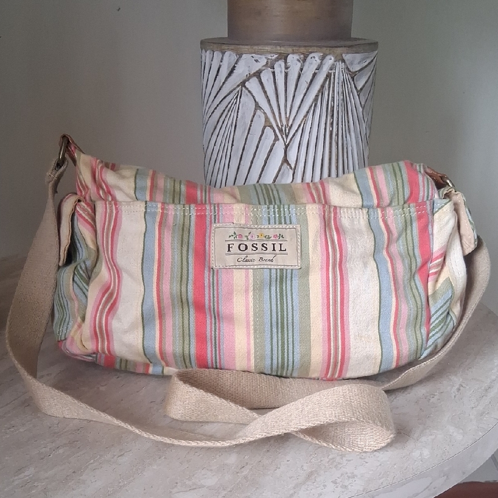 Fossil Multicolor Striped Crossbody Bag
